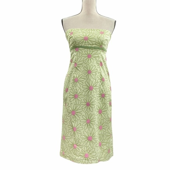 JILLIAN Jones Green Floral Strapless Mini Dress - Picture 1 of 12